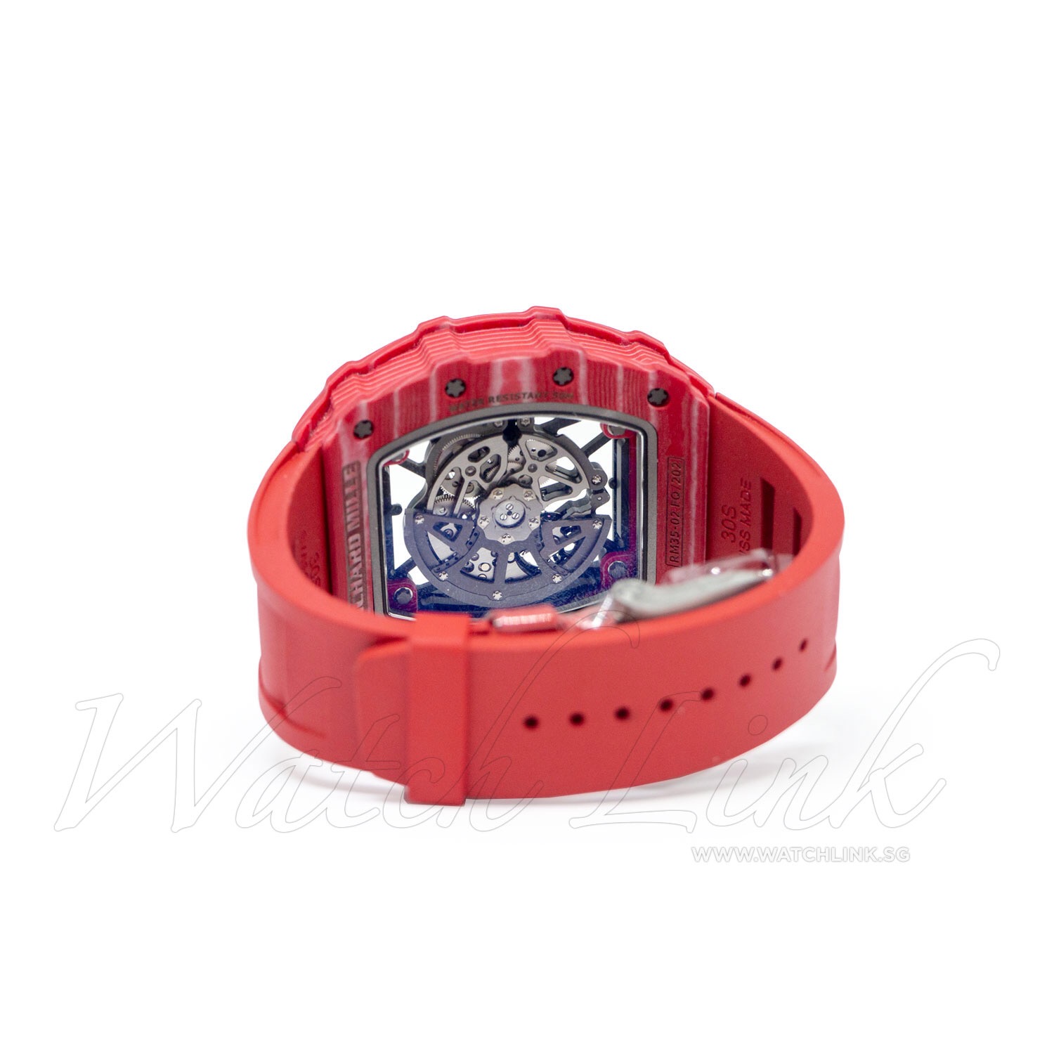 Red richard mille on sale watch